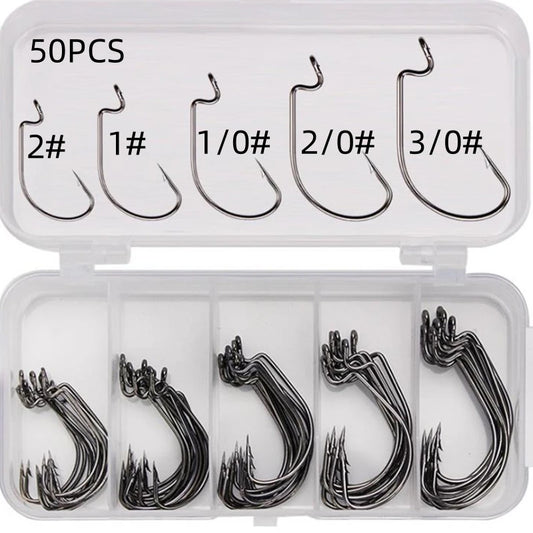 50Pcs Fishing Hooks Set