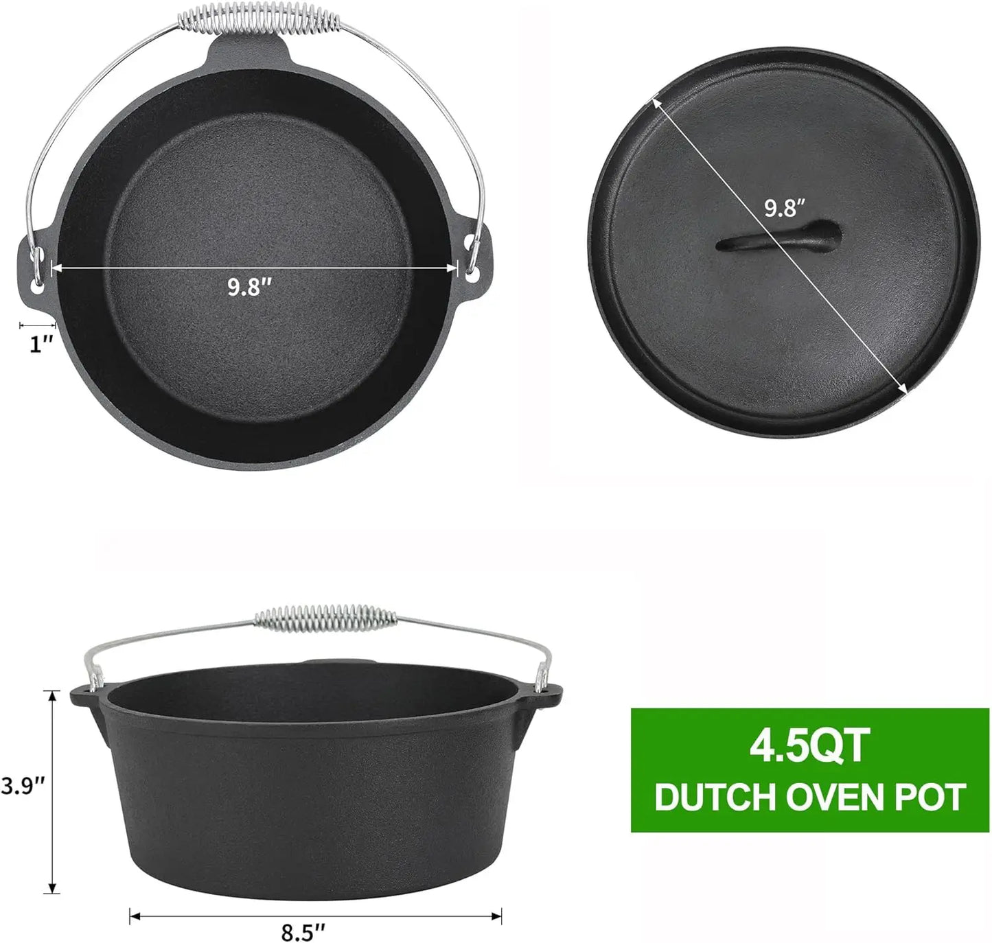 8  Pre-Seasoned Dutch Oven