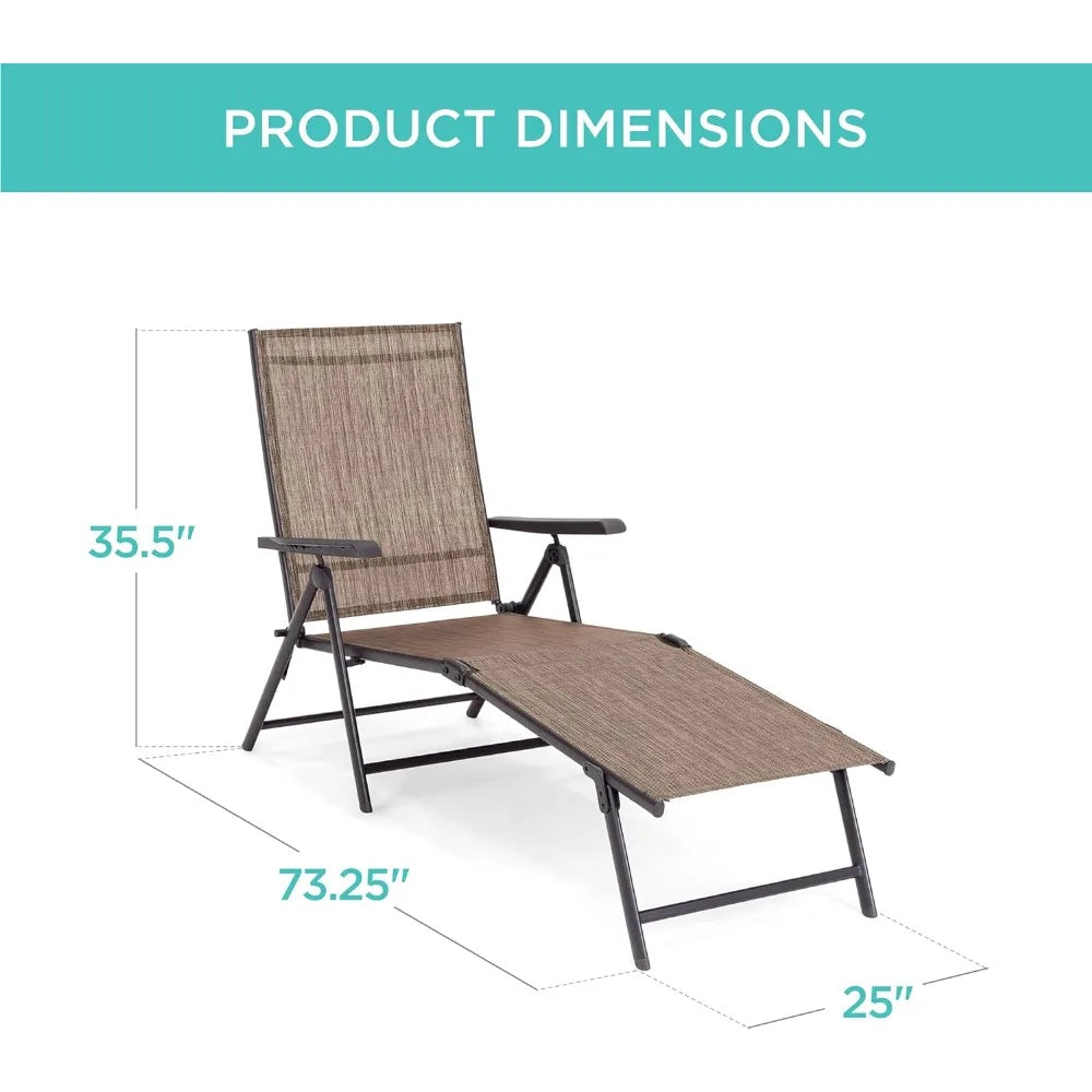 Set of 2 Outdoor Patio Chaise Lounge Chairs