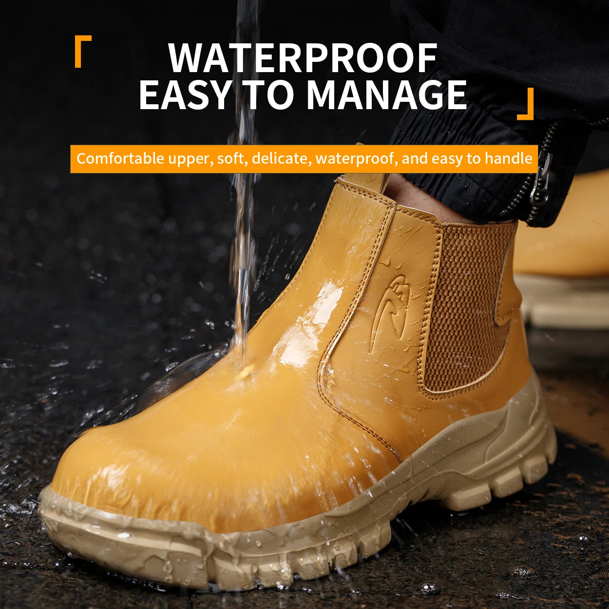 Waterproof Men's Safety Work Boots Steel Toe Shoes