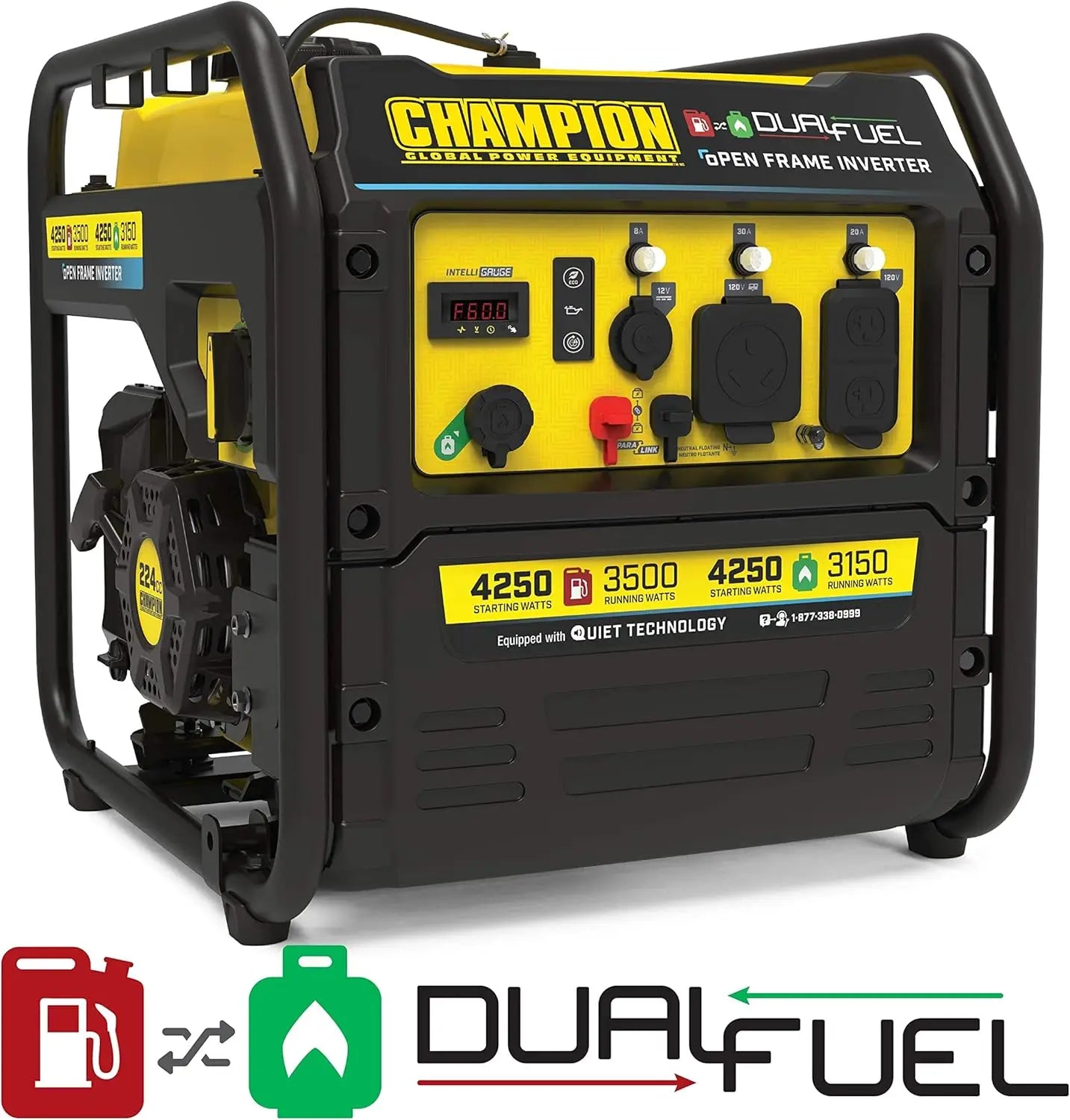 4250-Watt Dual Fuel RV Ready  Inverter Generator