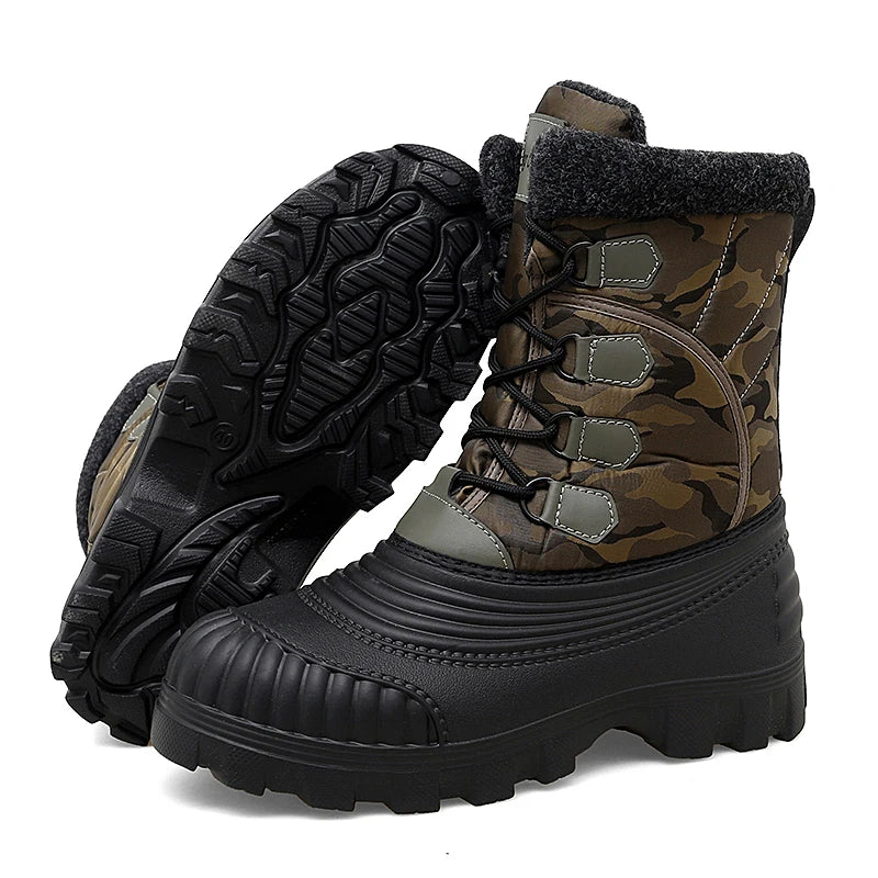 YISHEN Winter Men Snow Boots Waterproof Hiking Shoes