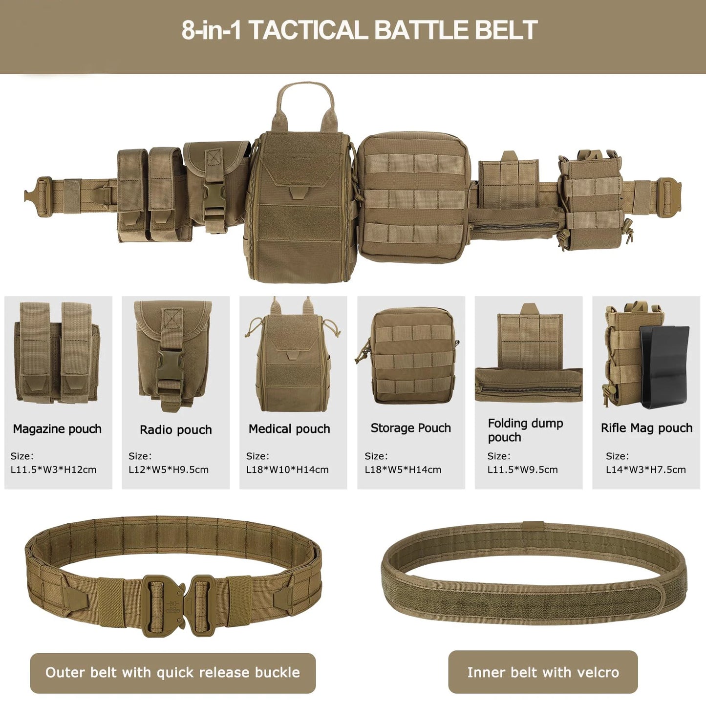 8-in-1 Hunting Tactical Battle Belt