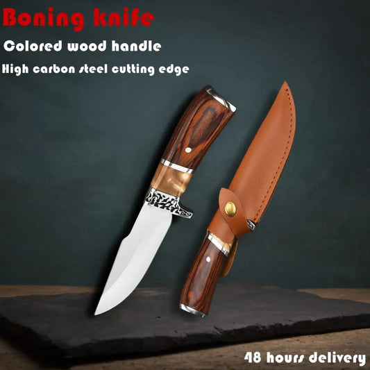 4" Hunting Knife High-end Colored Wood Handle