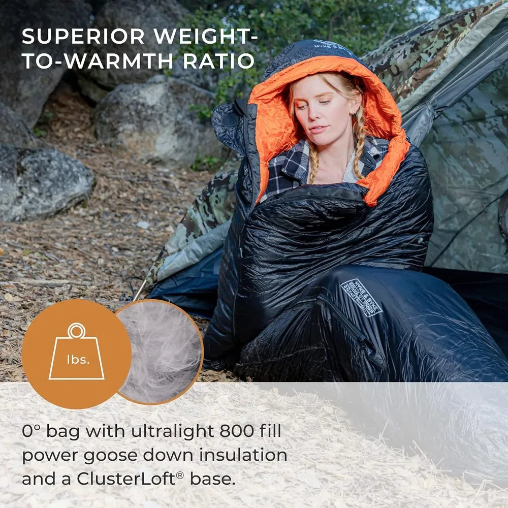 0°F Cold Weather Mummy  Sleeping Bag - Goose Down 800 FP