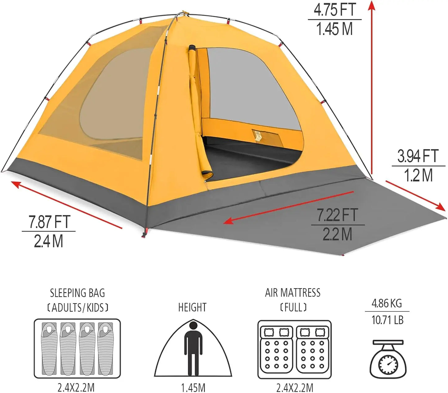 Waterproof Large Tents 2/4 People