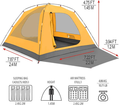 Waterproof Large Tents 2/4 People