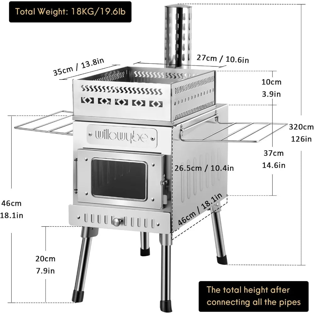 Portable Camping Wood Stove for Dry Sauna, Cooking