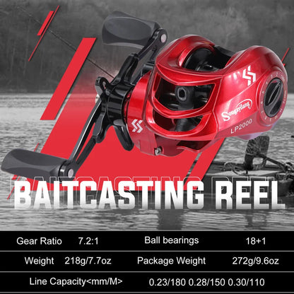 Baitcasting Fishing Reel 7.2:1 Gear Ratio