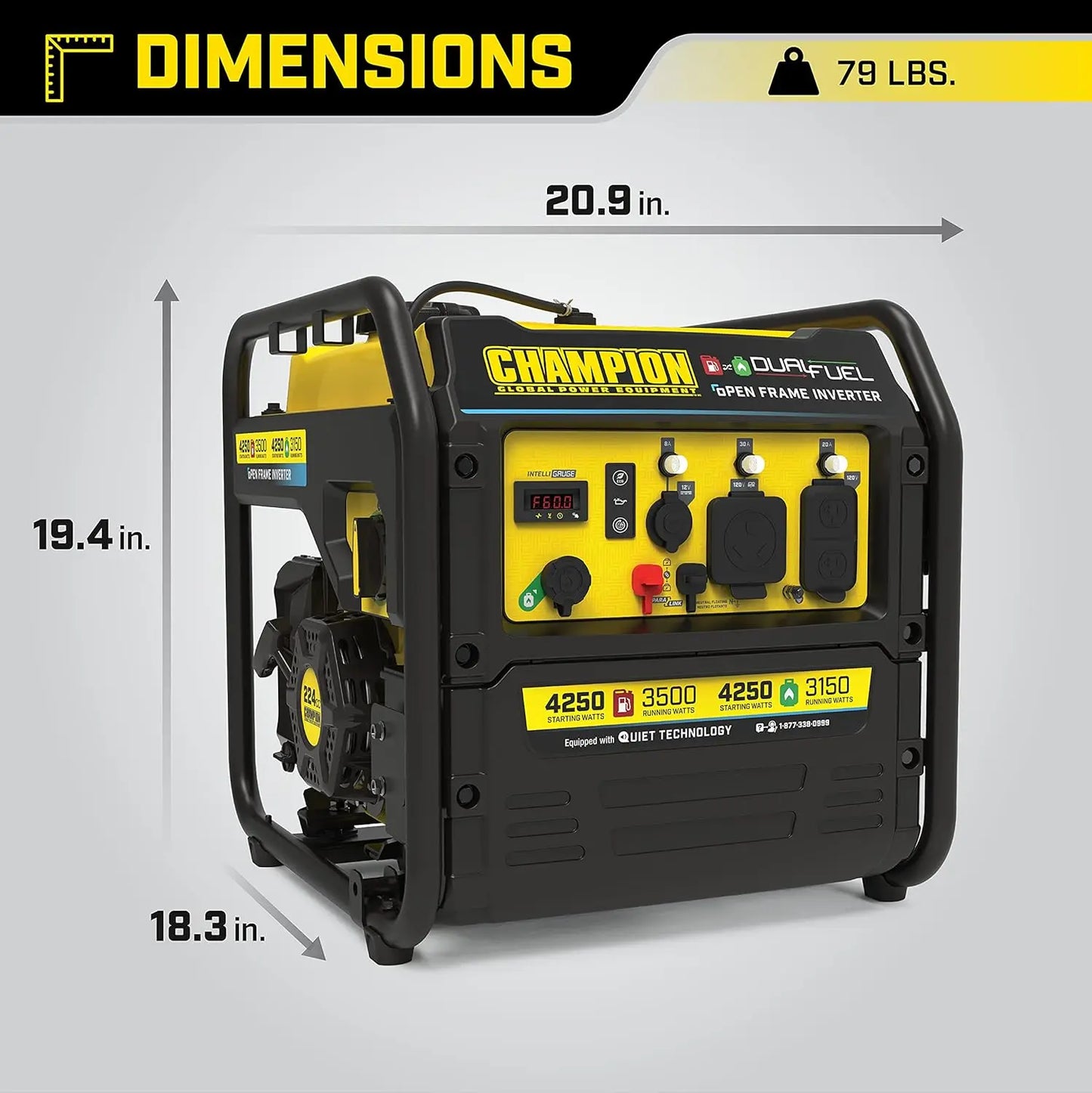 4250-Watt Dual Fuel RV Ready  Inverter Generator